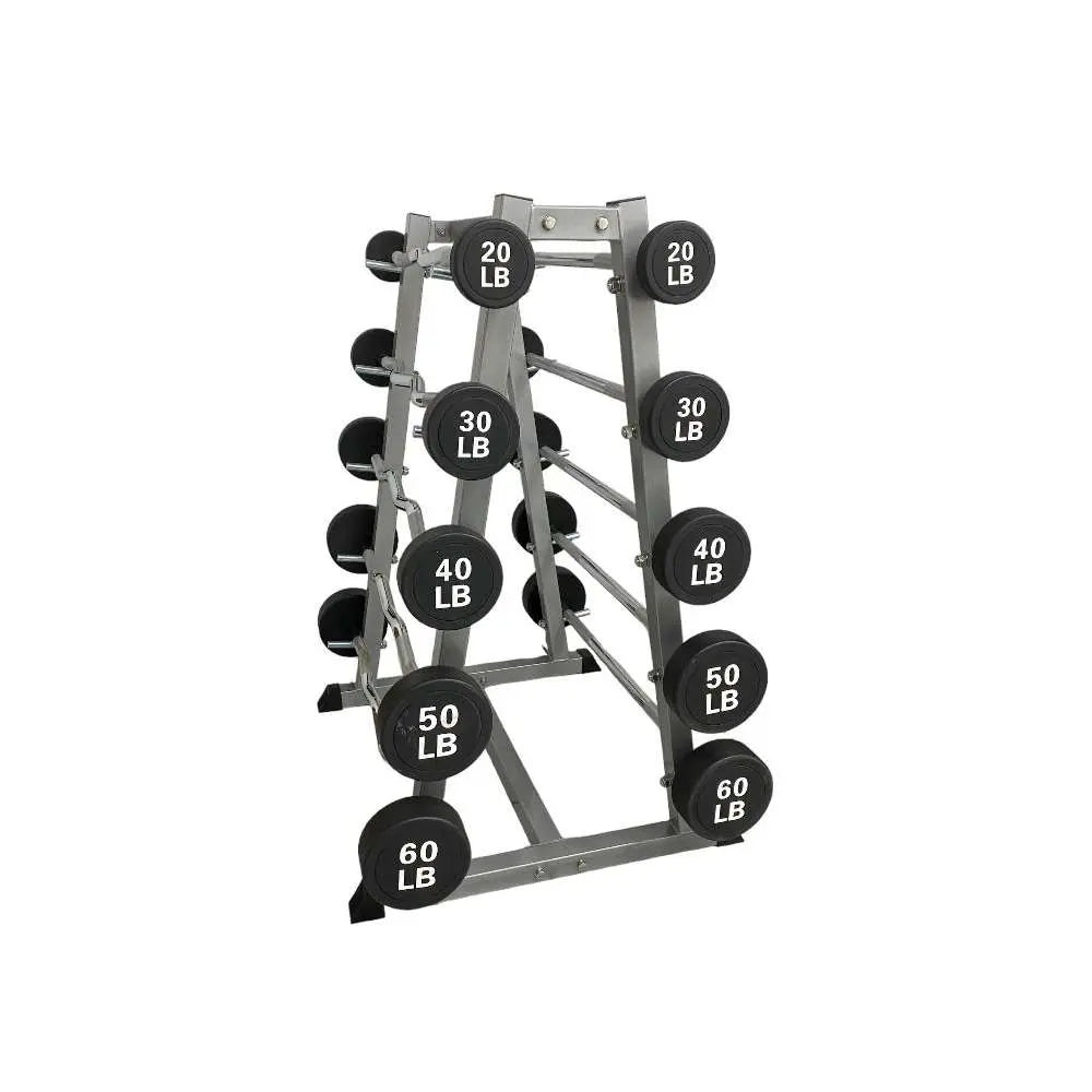 CAPITAL STRENGTH SET DE BARRAS (10) PROSTYLE DE PESO FIJO CURVAS Y RECTAS DE 20 - 60 LBS CON RACK