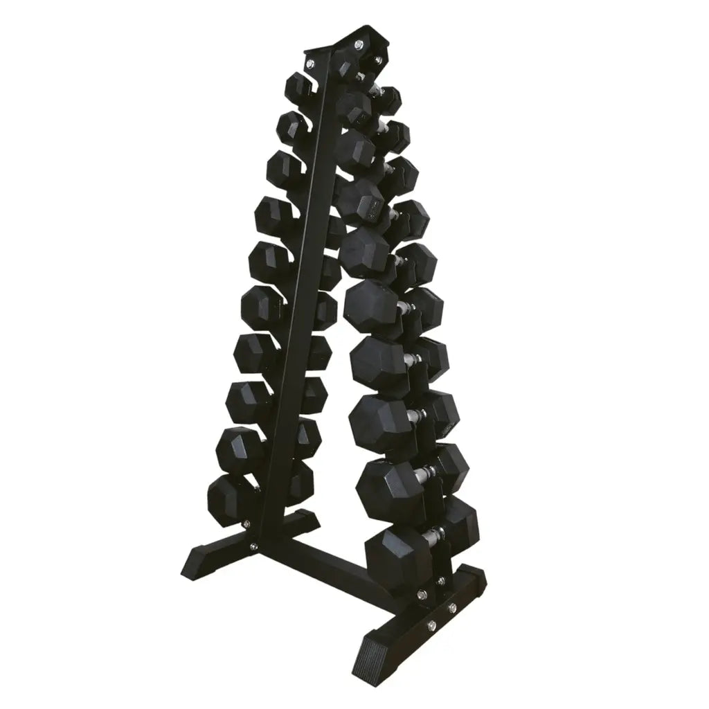 CAPITAL STRENGTH SET DE MANCUERNAS HEXAGONALES 3 - 35 LB (10 PARES) CON RACK